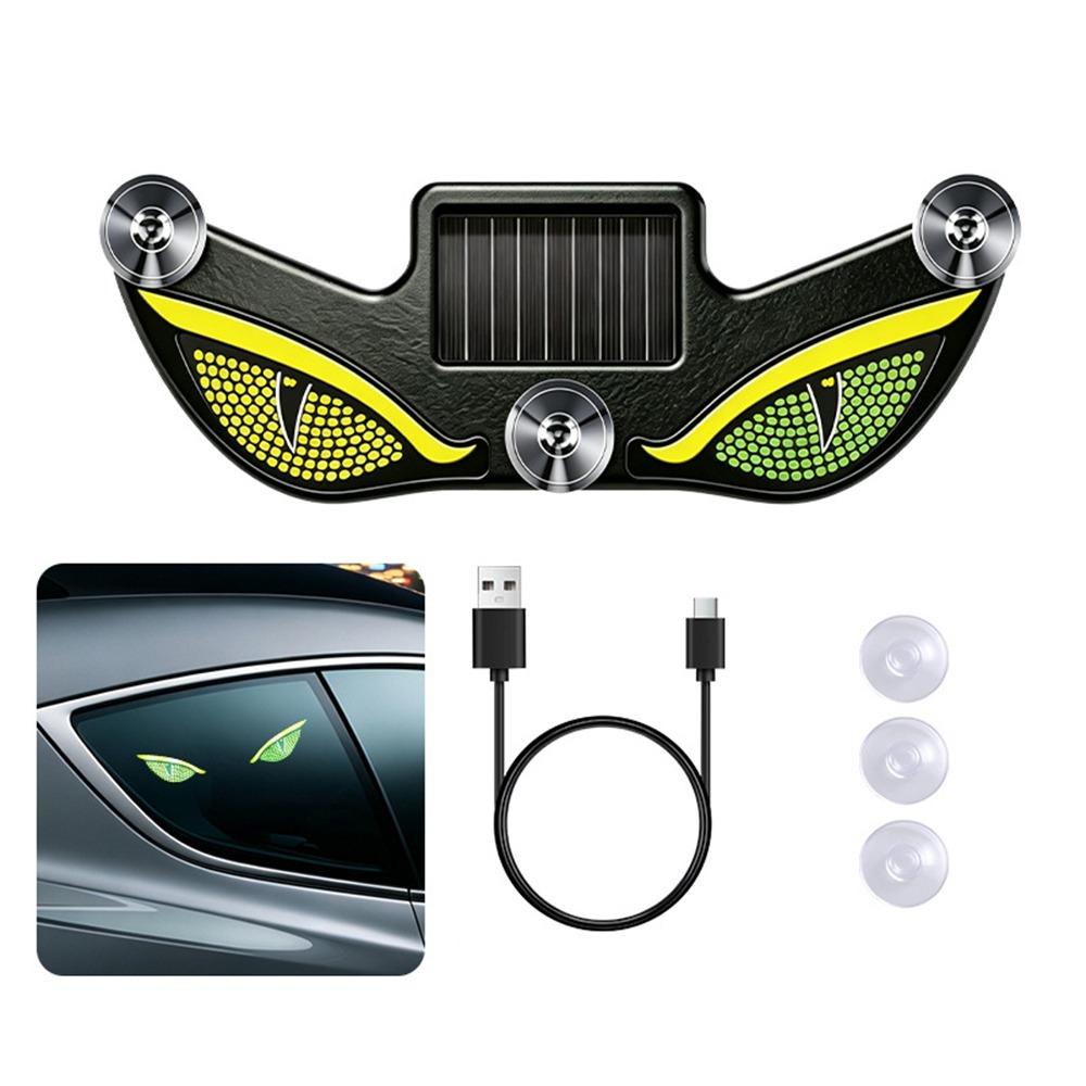 Car Decorative Solar LED Warning Light Light Sensor Rechargeable Warning Light Evil Eye Car Light 2