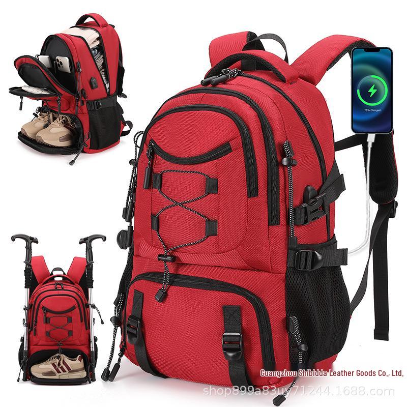 Premium Large Capacity Double Shoulder Backpack for Travel & Mountaineering красный