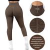 Women High Waisted Yoga Pants Ribbed Seamless Gym Leggings Solid Sport Fitness Running Training Tights Tummy Control Workout Female
