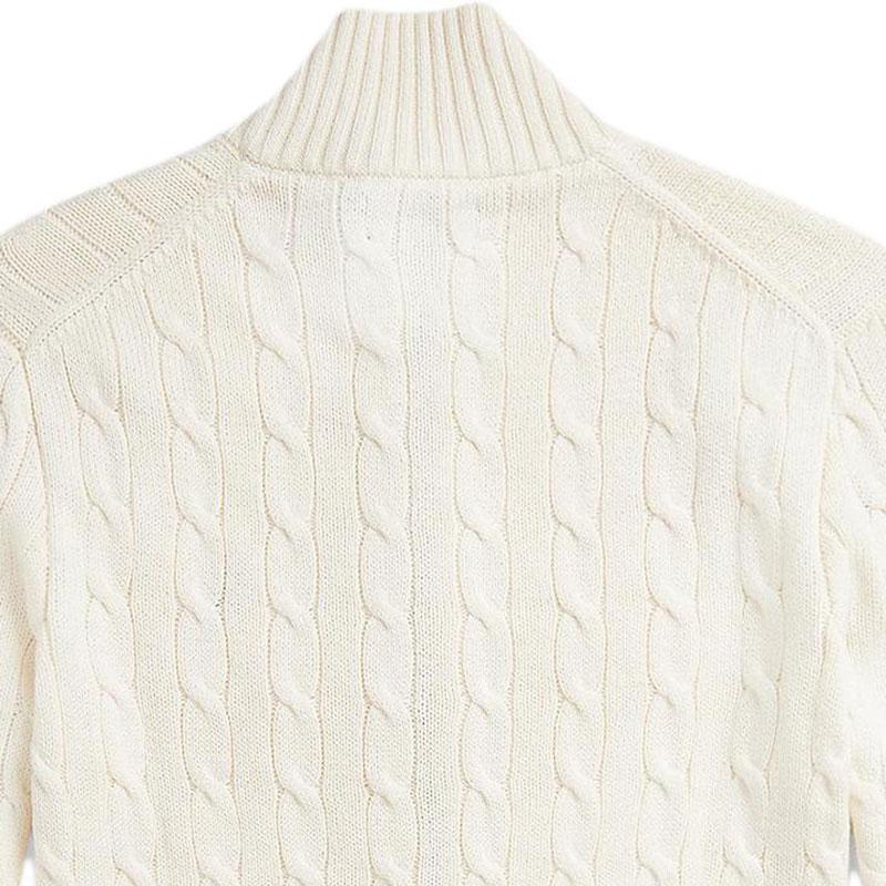 Polo Ralph Lauren Logo Mock Neck Long Sleeve Sweater Men sweater Beige MNPOSWE16821956101