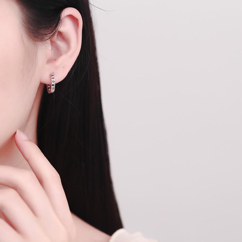 Earrings Women'S Chain Earrings Cold Wind Ear Buckles Niche Design Sense Plain Ring Personality Men'S Earrings Tide