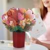 Pop-Up Bukett Pappersblommor Kort Hälsning 3D Popup Välönskningar Hållkort För Mors Dag & Unik Gåva Till Fru Förälder & Lärare