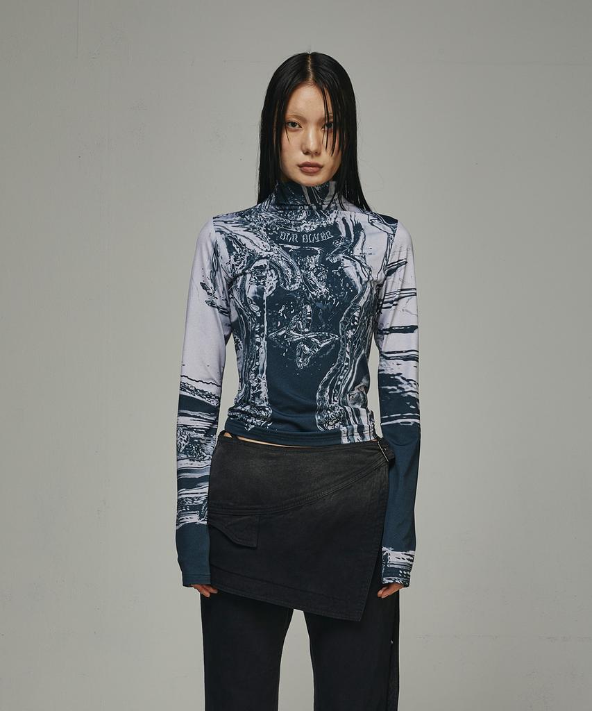 BLR Blr Printed High-Neck Longsleeves