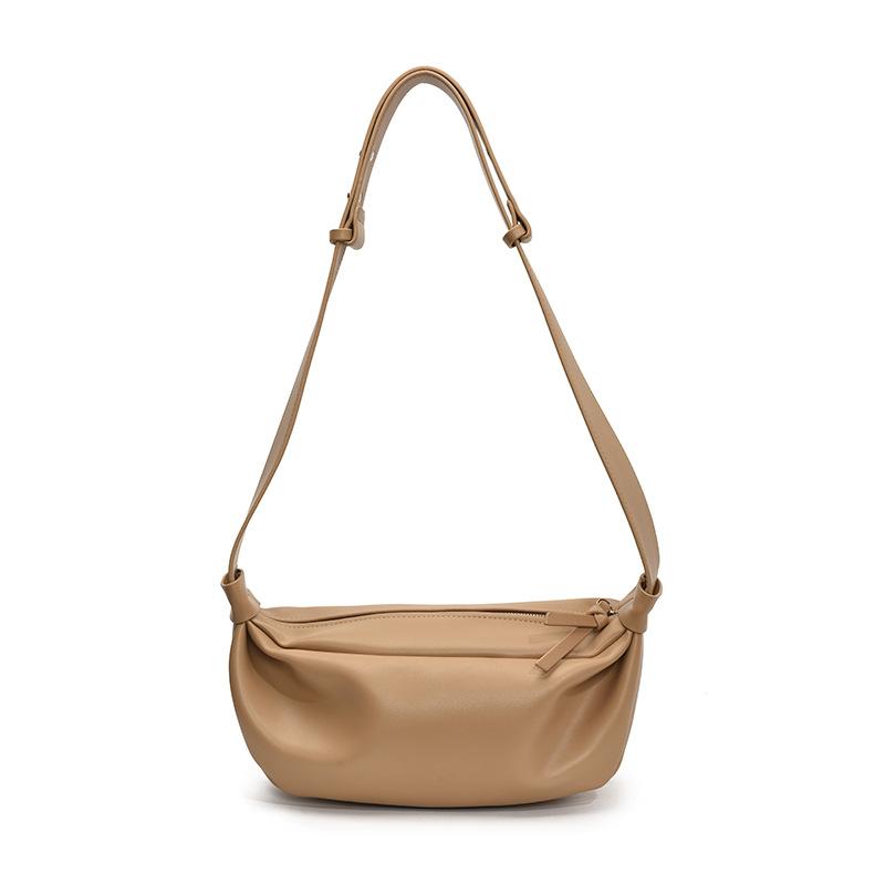 

Новая французская повседневная мода простой стиль мягкая кожа сумка-пельмень женская универсальная с высоким чувством стиля сумка-мессенджер для通勤 хаки