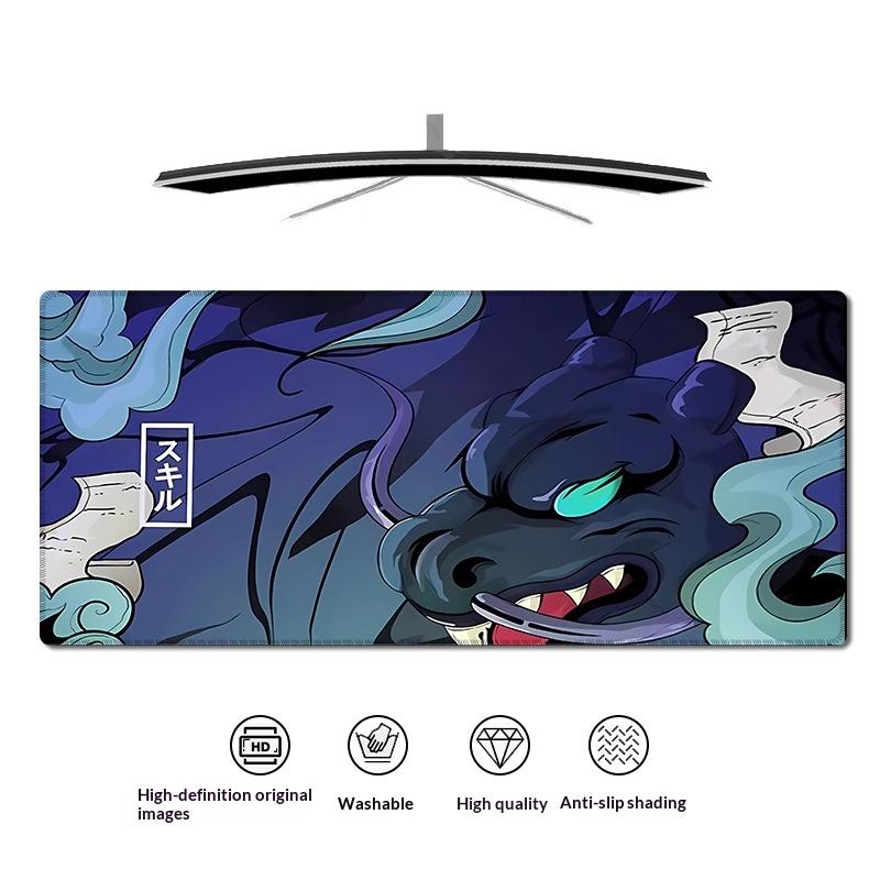 Tapis de Souris Gaming Large Dragon Japonais XXL Tapis de Souris Gamer Clavier Sur la Table Tapis de Bureau Vitesse Anime 60*30cm Tapis de Souris