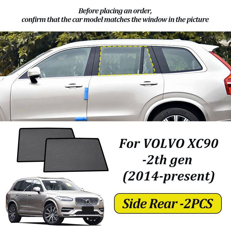 LINNUNU Magnetische Auto-Sonnenschutzscheibe Windschutzscheiben-Vorhang Seitenfenster-Sonnenschutz UV-Schutz für VOLVO XC90 2005-2011-2025 Zubehör