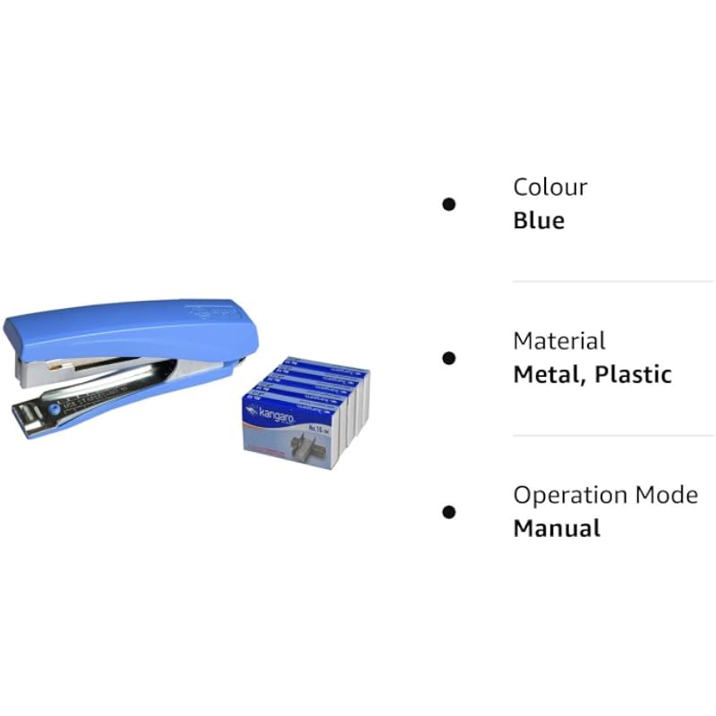 Kangaro Desk Essentials HD-10D All Metal Stapler | Standard Stapler with Quick Loading Mechanism | Sturdy & Durable for