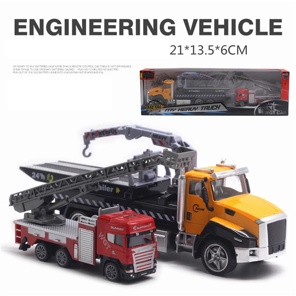 1/42 2 ks tlakově lité záchranné vozidlo Hasičské auto se stahovacím světlem pro děti s hudebním modelem