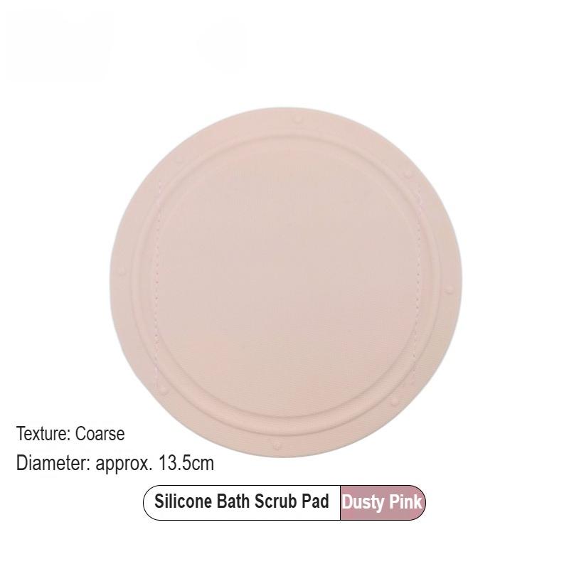 Round Silicone Exfoliating Bath Scrubber Pad Finger Grip Design for Back & Body Gentle Dead Skin Removal