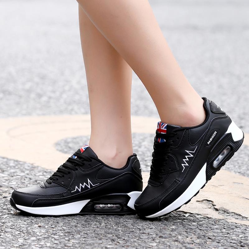 Fashion Air-cushion Sneakers Women PU Leather Casual Sports Shoes Breathable Dancing Platform Shoes Running Shoes