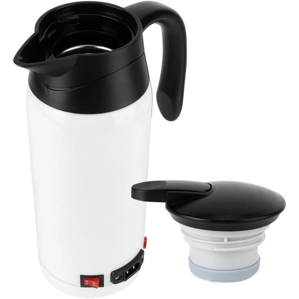 Tea Kettle Electric, 800Ml Car Kettle Hot Water Kettle Electric, For Car, Traving Caming, 10.6X6.7X3.8In(White)