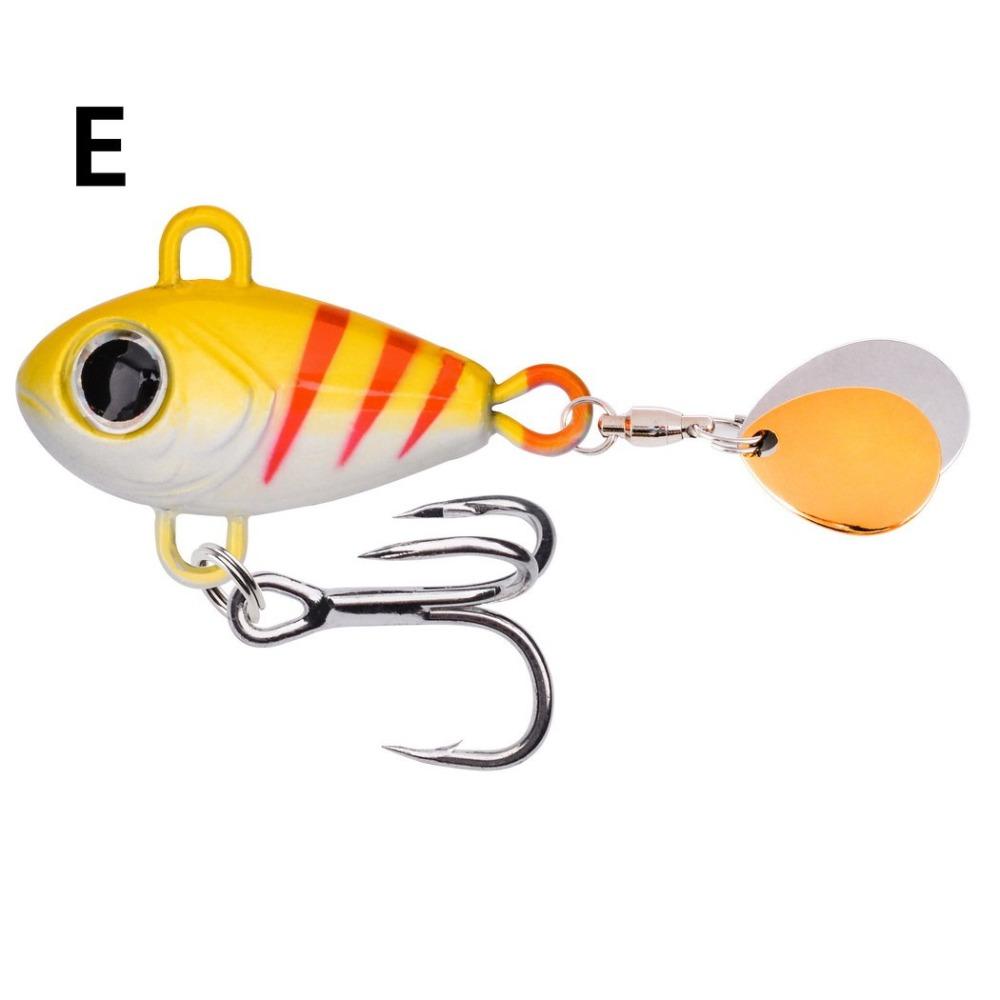 2pcs Spoon Wobbles Vibration VIB Lure Rotating Tail Spoon Fishing Lure  Ice Fishing