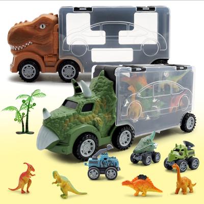 Dinosaur Transport Toy Truck Pull Back Vehicles Dino Container Storage Car Model Lighting Music Boys Children Birthday Gift