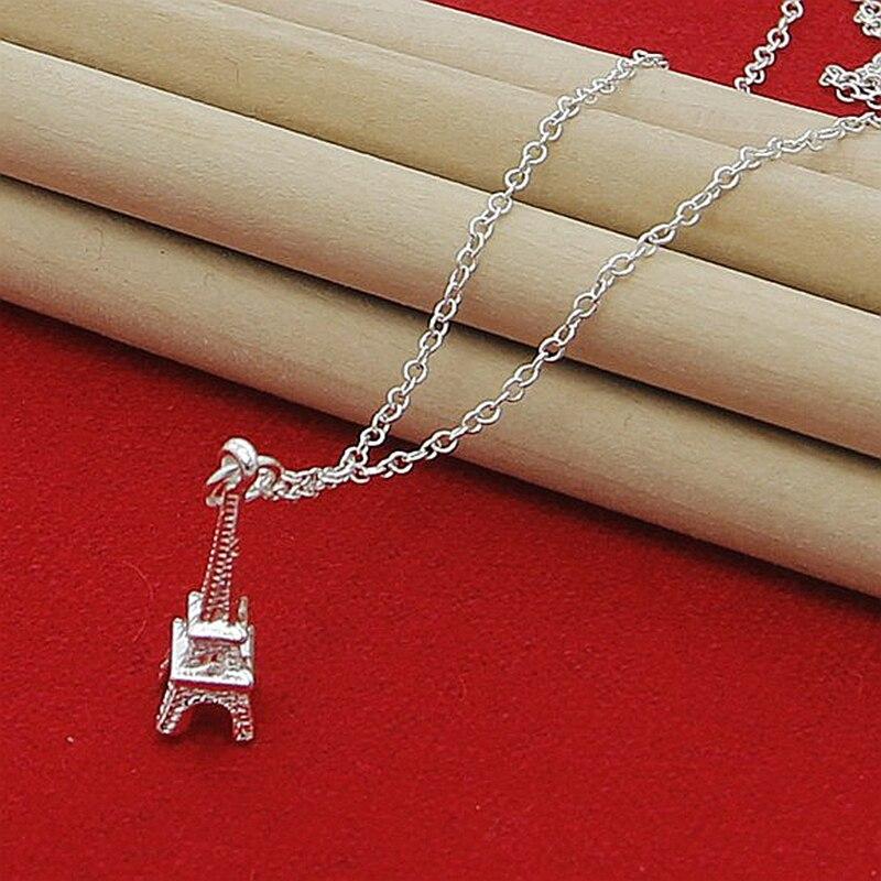 Europa Beliebte Paris Turm Anhänger Halskette Für Frauen 925 Sterling Silber Schmuck Halskette Neue