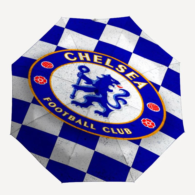 Automatischer Regenschirm im Chelsea Football Club Design, Leicht & Tragbar, 8 Speichen, Perfekt für Reisen im Freien, Geburtstage, Weihnachten, Geschenke.