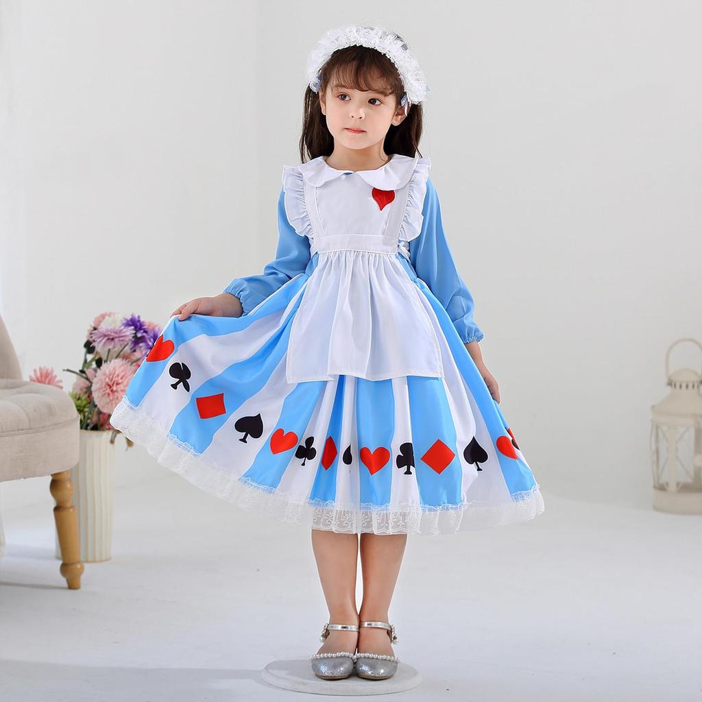 Formemory Wonderland Cosplay Costume for Girls, Cute Maid Outfit, Perfect for Halloween, Christmas, Parties, Events, School Festivals, and