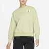 Jordan Logo Knit Crewneck Sweatshirt Women Tops Light-Olive-Green Grey DM5190-371