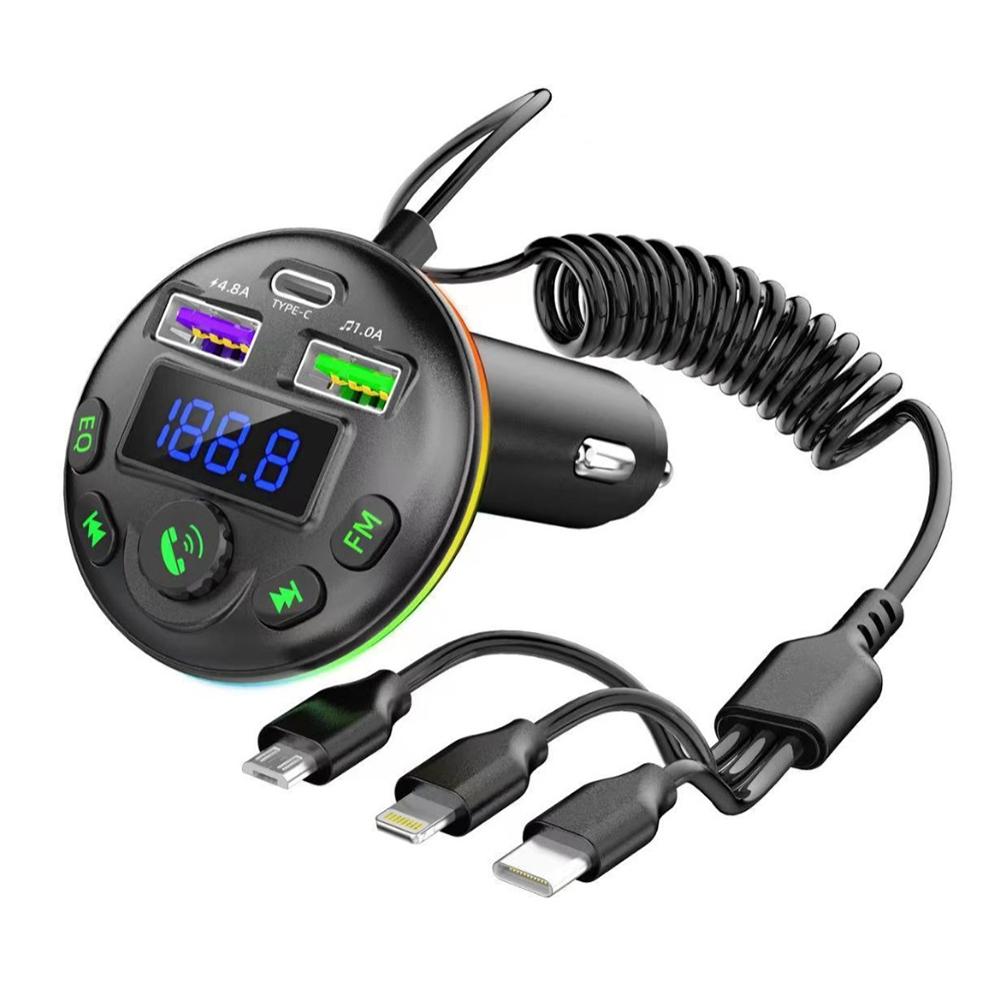 

Автомобильный Bluetooth FM-передатчик 3 в 1, быстрое зарядное устройство для iPhone, Samsung, громкой связи, MP3-плеера, автомобильного аудиоресивера, аксессуары