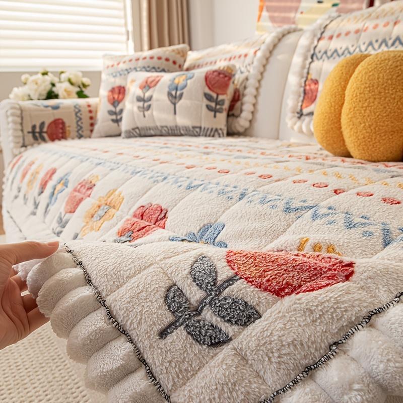 Bohemian Plush Thick Milk Velvet Sofa Cover – Warm, Comfortable, and Stylish Sofa Protection Pad