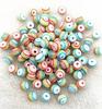 TX02 50 Piezas 8mm Hermosas Redondas Transparencia Cuentas Sueltas Rayas Departamento de Joyería DIY Pulsera Asequible Accesorios de Tendencia Cuentas
