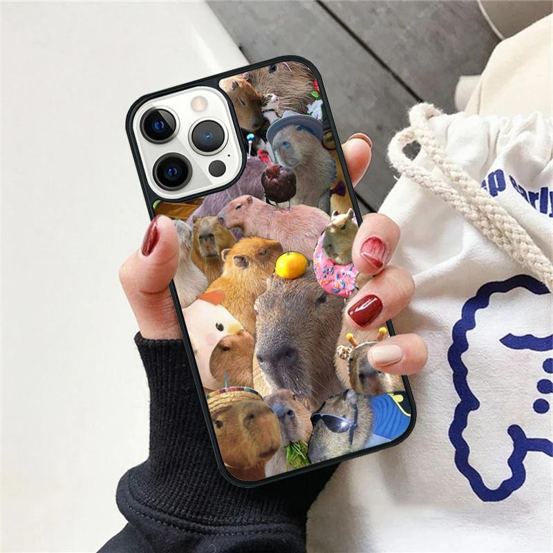 Cute Cartoon Capybara Phone Case For iPhone 17 Air 15 16 Cover 11 13 14 Pro Max 12 Plus Max Fundas
