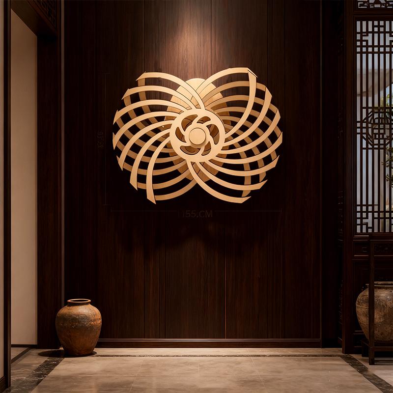 1PC Sculptures Artistic Ornaments Handmade Wooden Windmill Shape Moving Gifts Rotating Elegant Wall Hangings Gifts 35cm