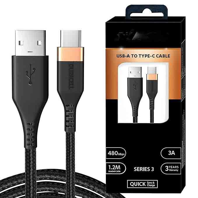 

USB Type C, 3A Braided Sync & Fast Charging Cable, 3.9 Feet (1.2M), QC 2.0/3.0 U B09C6JXV8Y