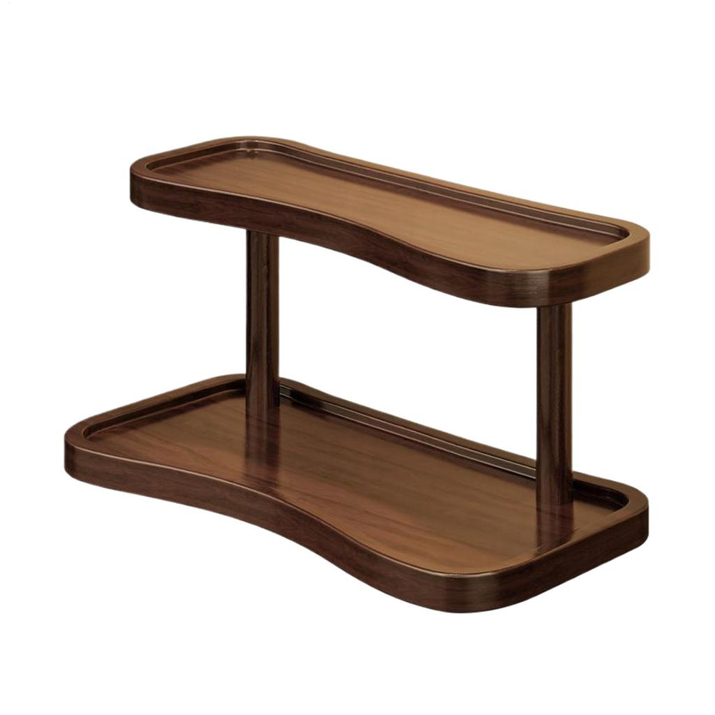 2-layer Desktop Shelf For Makeup 2-Tier Mug Holders Tabletop Tea Set Holder Wooden Perfume Display Organizer Storage Rack