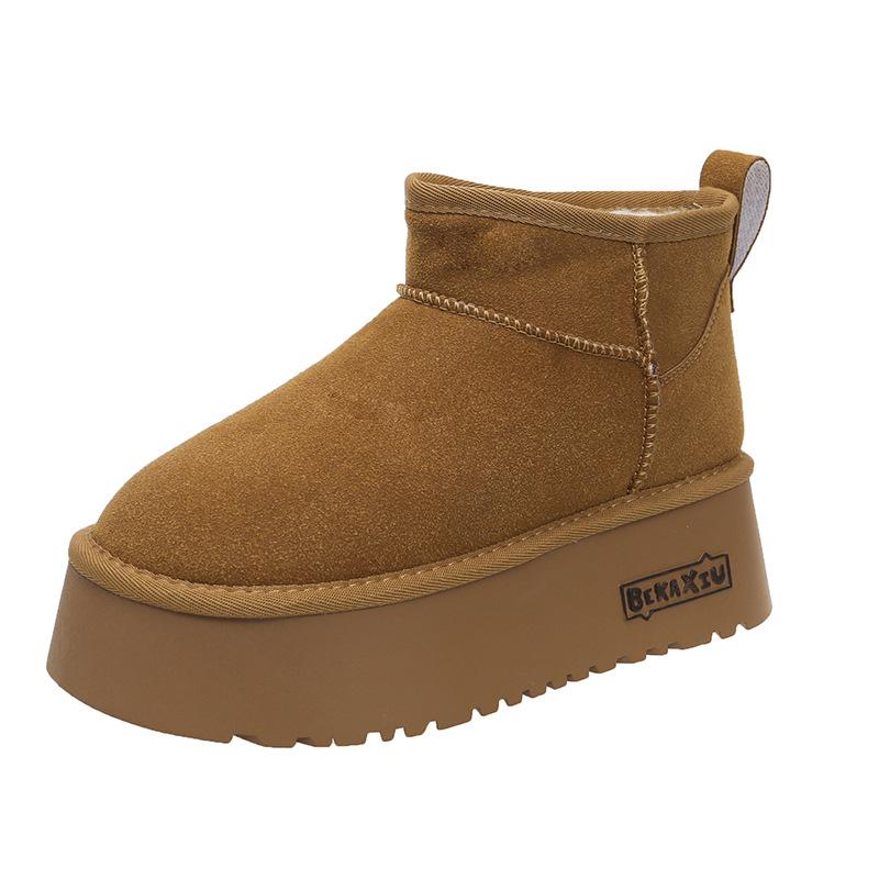 

Зимние ботинки на толстой подошве женские с мехом, зимние ботинки 2024 года из хлопка Zhou Dongyu, утолщенные теплые ботинки 35 малиновый