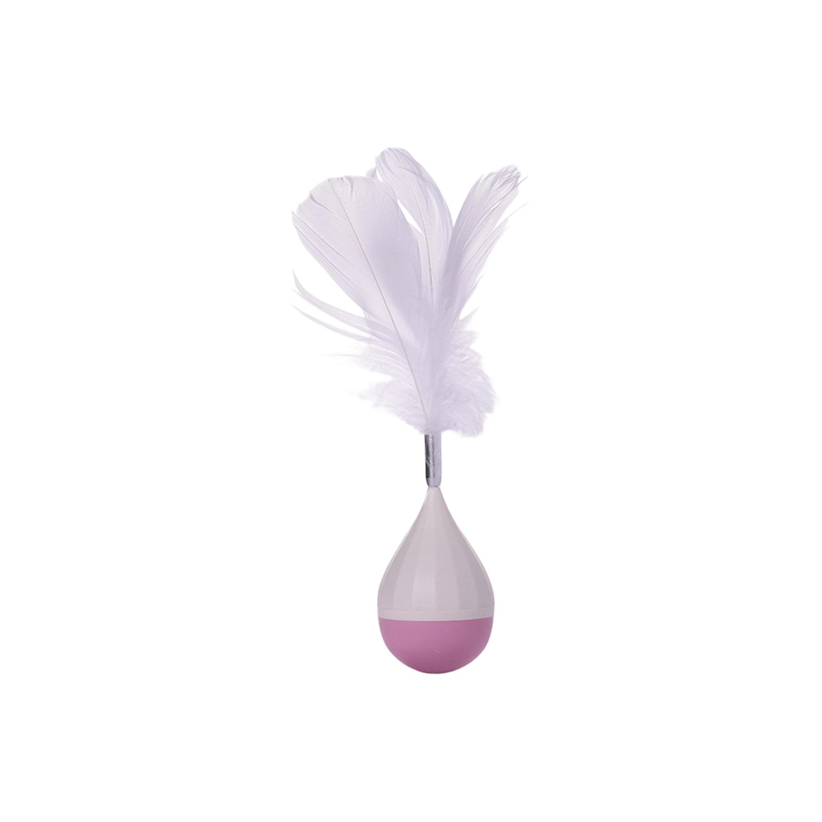 

Interactive Feather Cat Toy Self-Righting Wobbler Pet Toy for Cats with Feather Attachment Durable Base for Indoor Play and Exercise one size