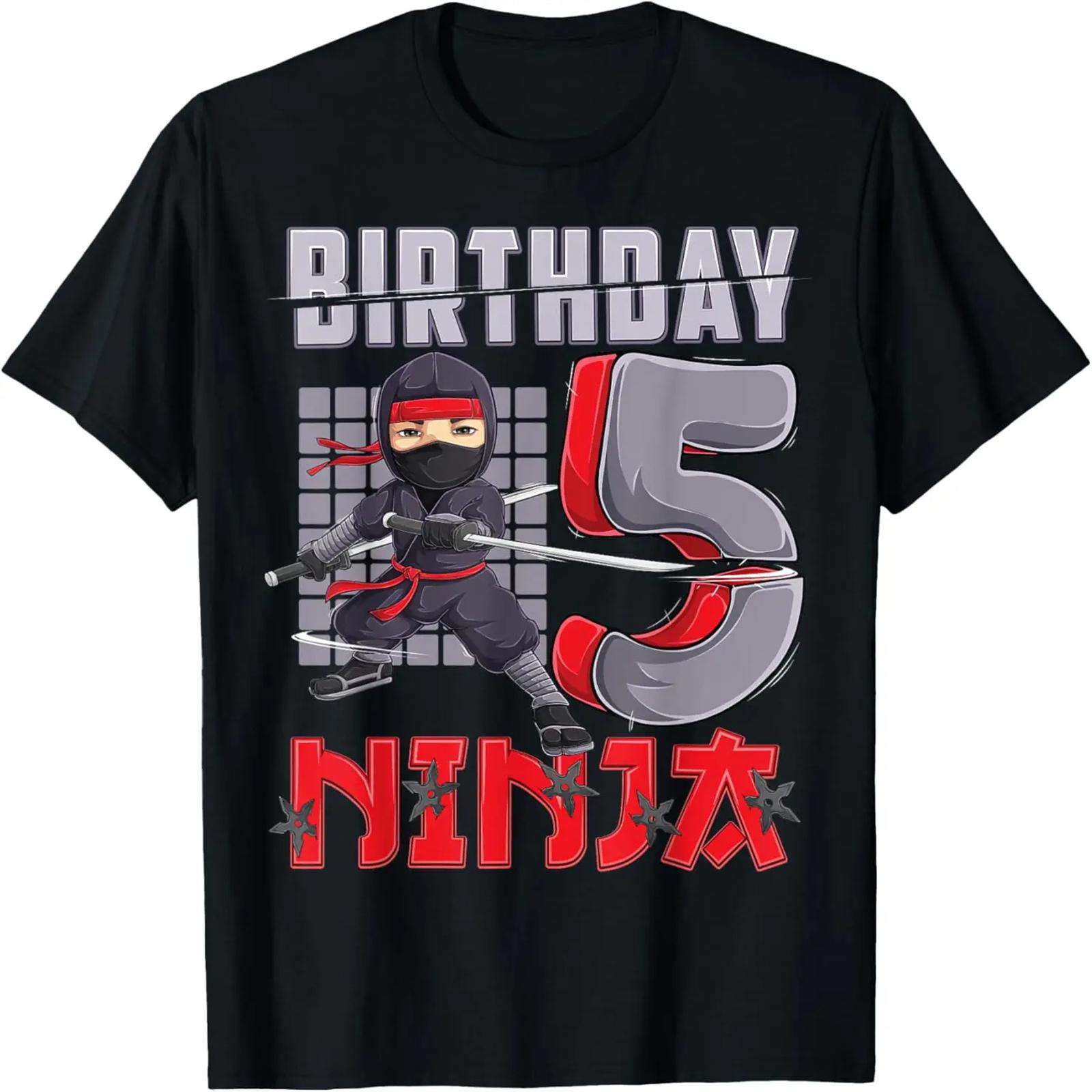 

5 Year Old Ninja Birthday Boy 5th Birthday Ninja Party kids T-Shirt XXXXXL