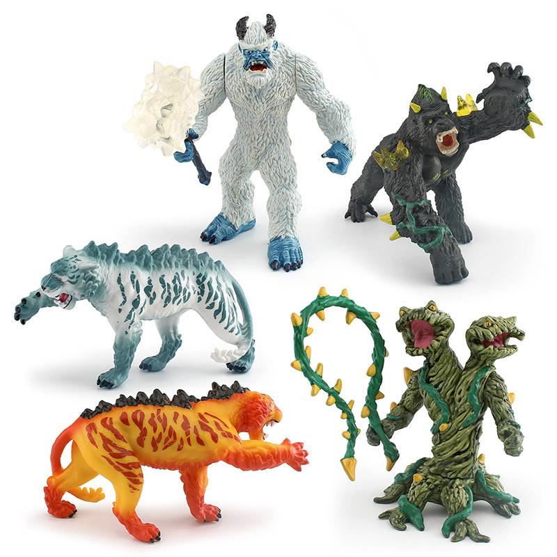 Stunning Plastic Fantasy Creature Models Including Ice Monster Tree Demon Gorilla Crystal Tiger And Lava Tiger