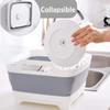 Square Vegetable Washing Basin Kitchen Sink Storage Basket Portable Practical Folding Basket Large Capacity Household Baskets