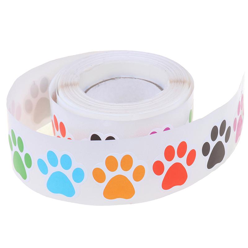 500Pcs Colorful Paw Print Stickers Dog Cat Paw Labels Stickers Reward Sticker