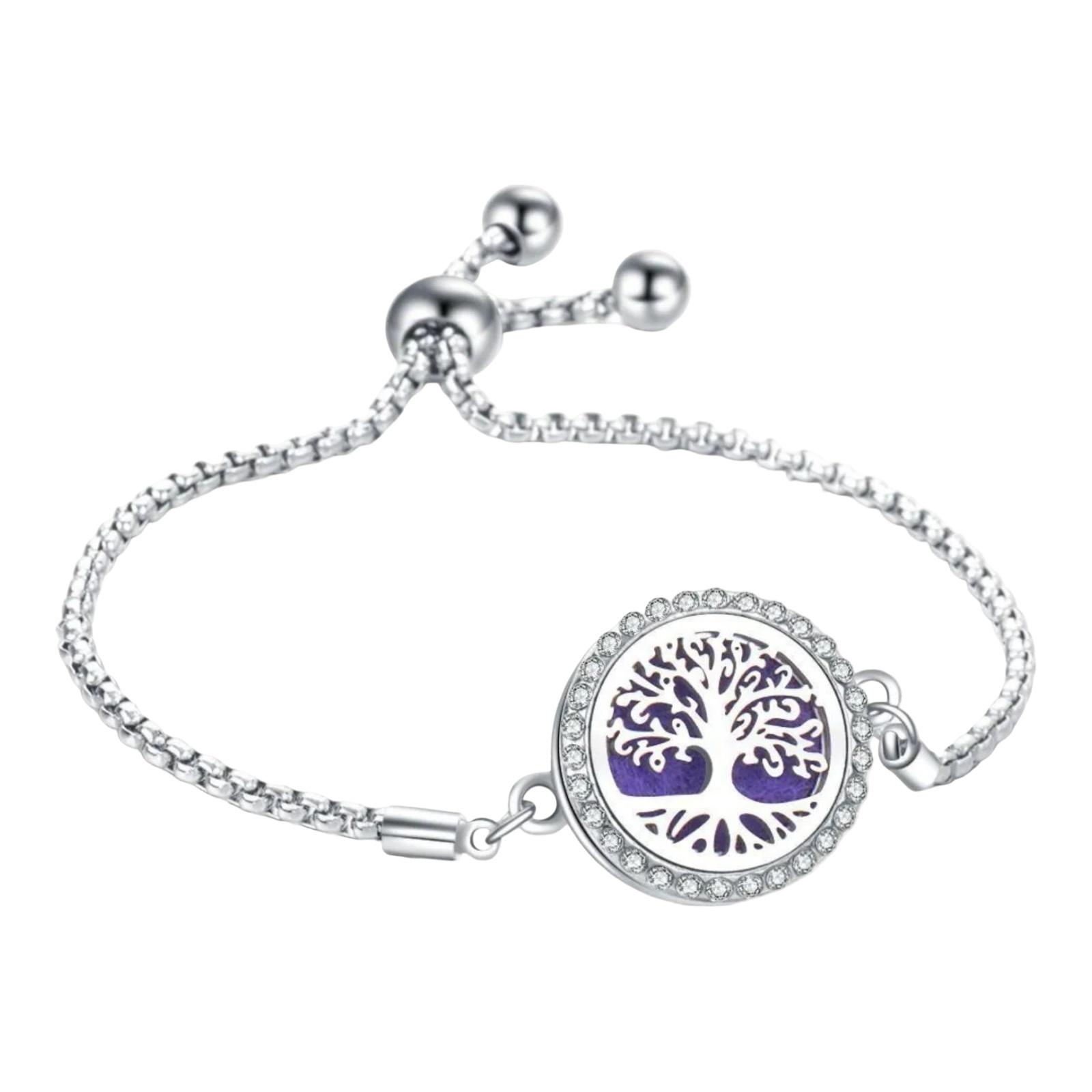 

Diamond-Studded Titanium Steel Hollow Aromatherapy Bracelet One Size