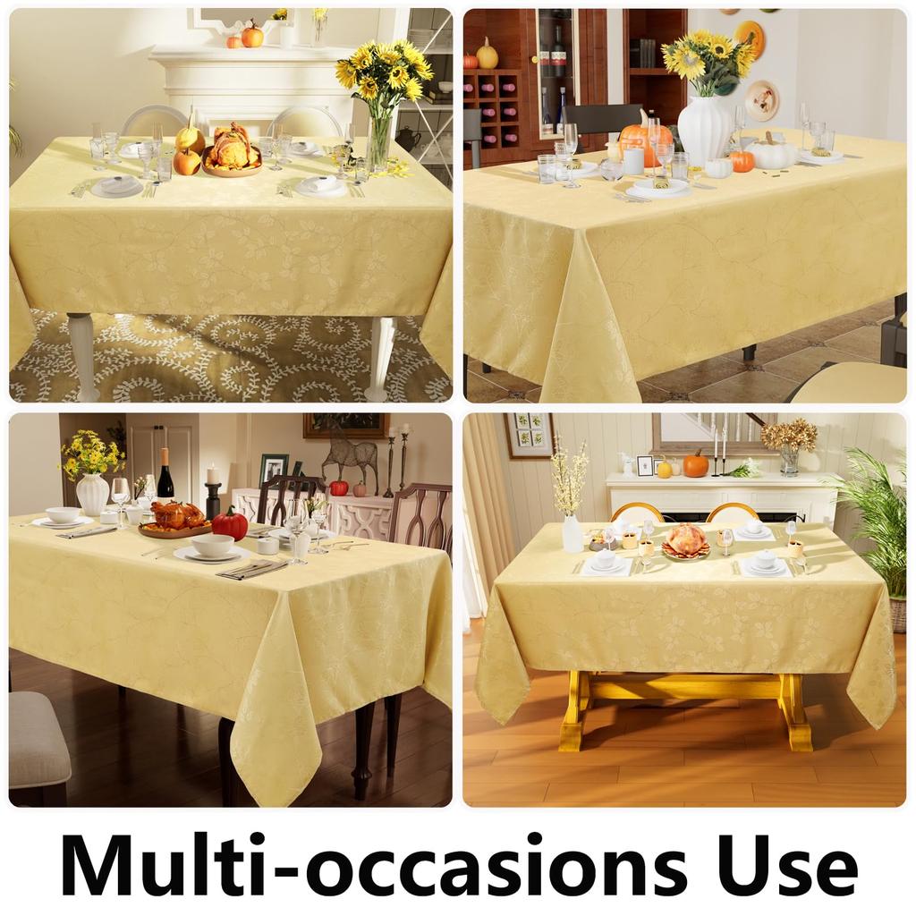 HAPIHAPPY Round Tablecloth Leaf Twig Diagram Polyester Tablecloth Rectangular For Banquet Hook Jacquard Table Cloth Waterproof