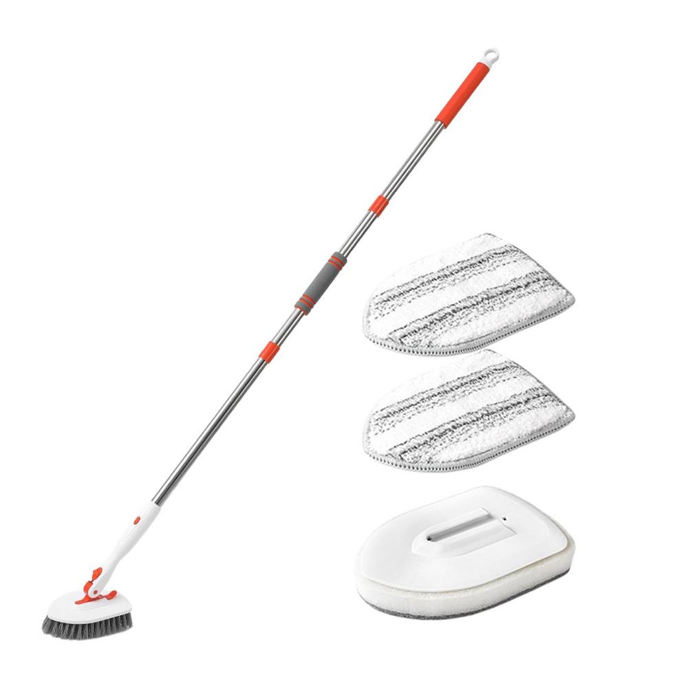 4 in 1 Household bathroom long handle brush multi-purpose Tile Scrubber for floor wall ceramic tile Stiff Bristle cleaning tools