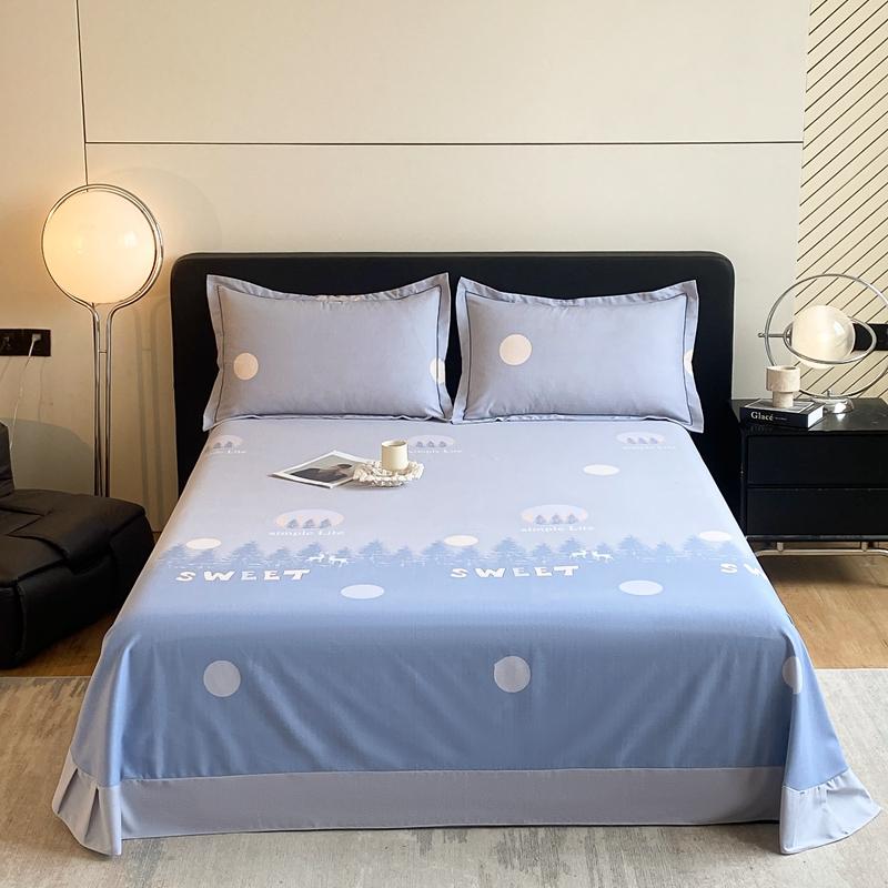 Retro Floral Pattern Bed Sheet Set 100% Cotton Bed Sheets Soft Breathable Bedspread with Pillowcases Queen Size Bedding Set