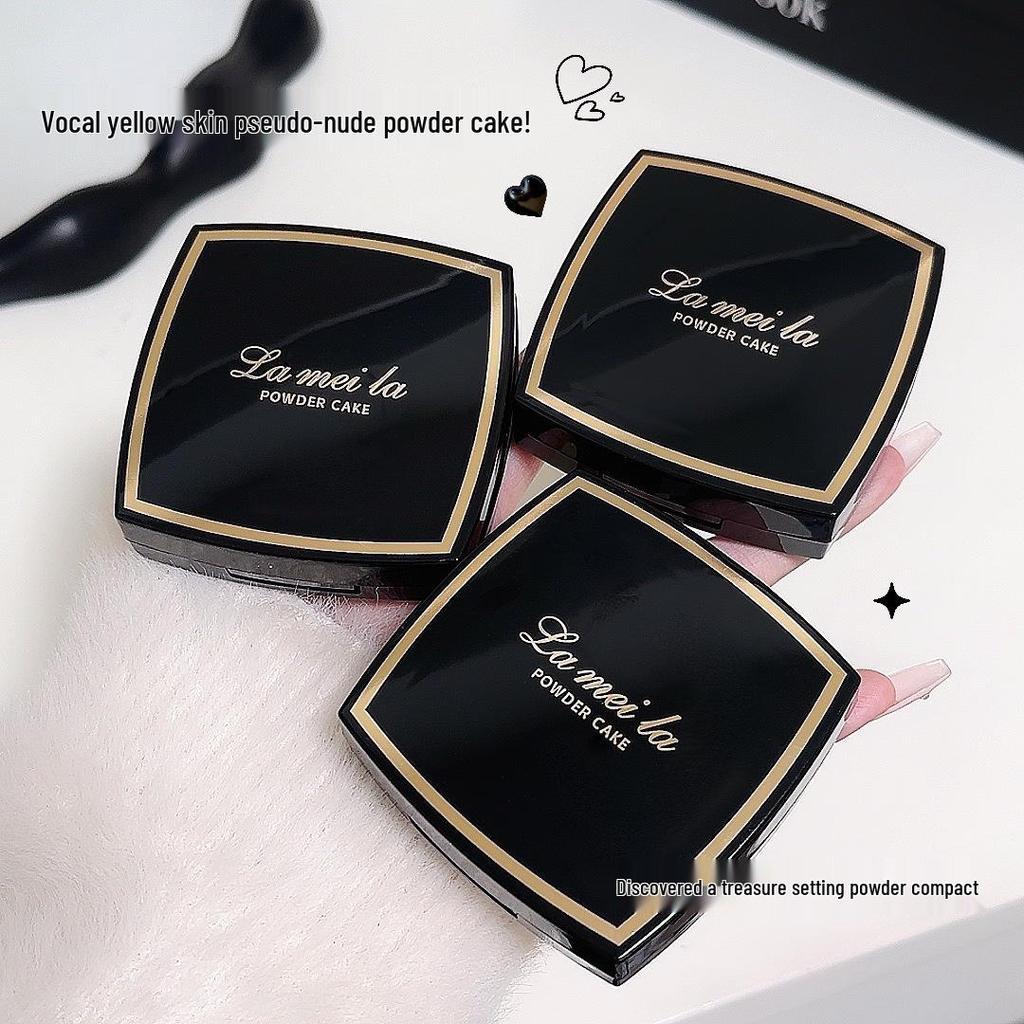 LAMEILA Compact Setting Powder with Concealer - Long-Lasting, Non-Caking, Transfer-Proof for Wet and Dry Use