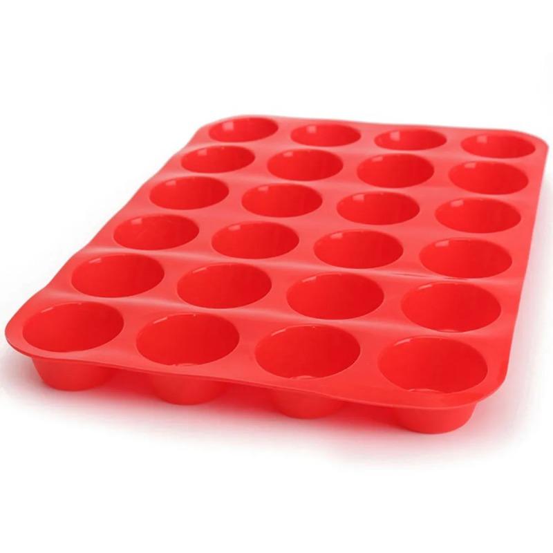 Cake Mold 24 Cavity Silicone Soap Cookies Cupcake Bakeware Pan Tray Mould Home Mini Muffin Cup 3D Non-stick Jelly&Candy