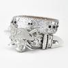 Rhinestones Skull Buckle Belt for Women Men Sequined Hiphop Belt for Pants Jeans Popular Rockers Belt Waist Accessories