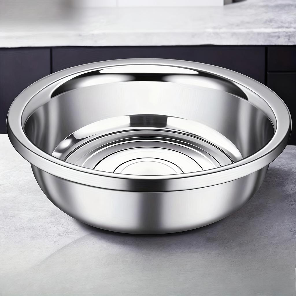 Commercial Stainless Steel Bowl 14" Heavy-Duty Rustproof (1/2PC) | Multi-Use for Cooking/Washing/Dishwashing