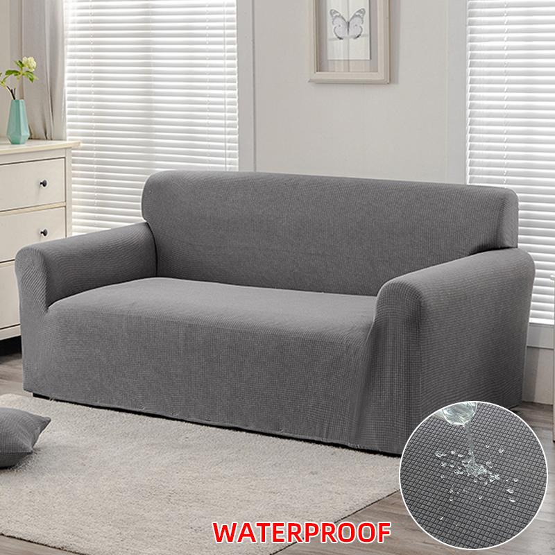 Einfarbiger, wasserdichter, elastischer Sofabezug aus Maissamt, All-Inclusive-Jacquard, verdickter universeller Sofabezug für das Wohnzimmer