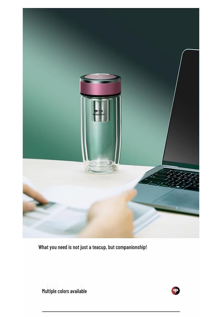 High-End Double-Walled Glass Bubble Cup: Large, Portable, Heat-Resistant Water Cup for Home and Car Use