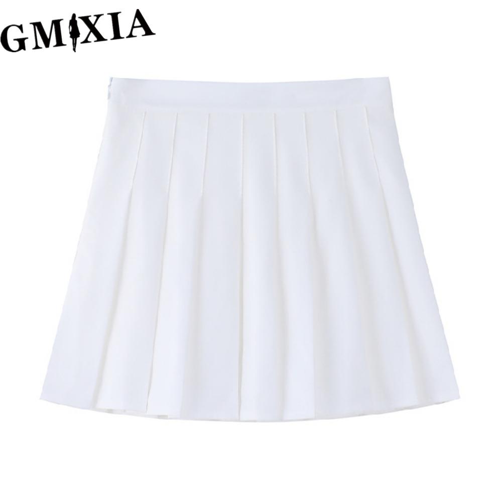 

GMXIA Женская Модная Повседневная Однотонная Юбка с Принтом на Лето Весну M белый