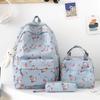 School bag new cute cartoon nylon backpack women's large-capacity middle and high school burden reduction wear-resistant school bag three-piece set