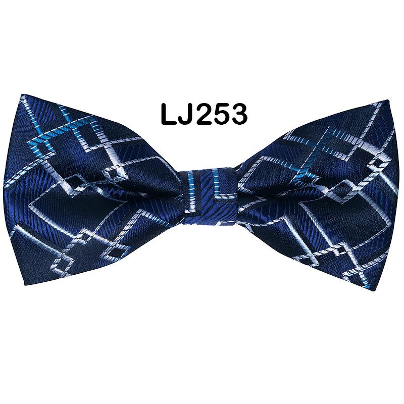 New Men'S Bow Business Wedding Party Bow Tie Solid Color Stripe Men'S Wedding