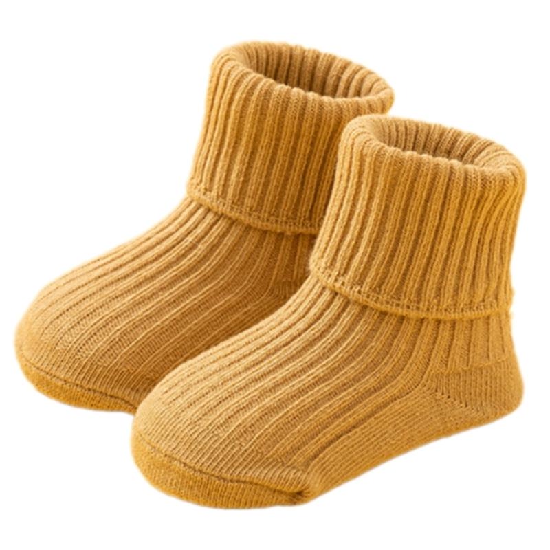 2pcs Anti Skid Toddler Socks Soft Crew Length Socks Middle Tube Design For Secure Movement On Hardwood Floors