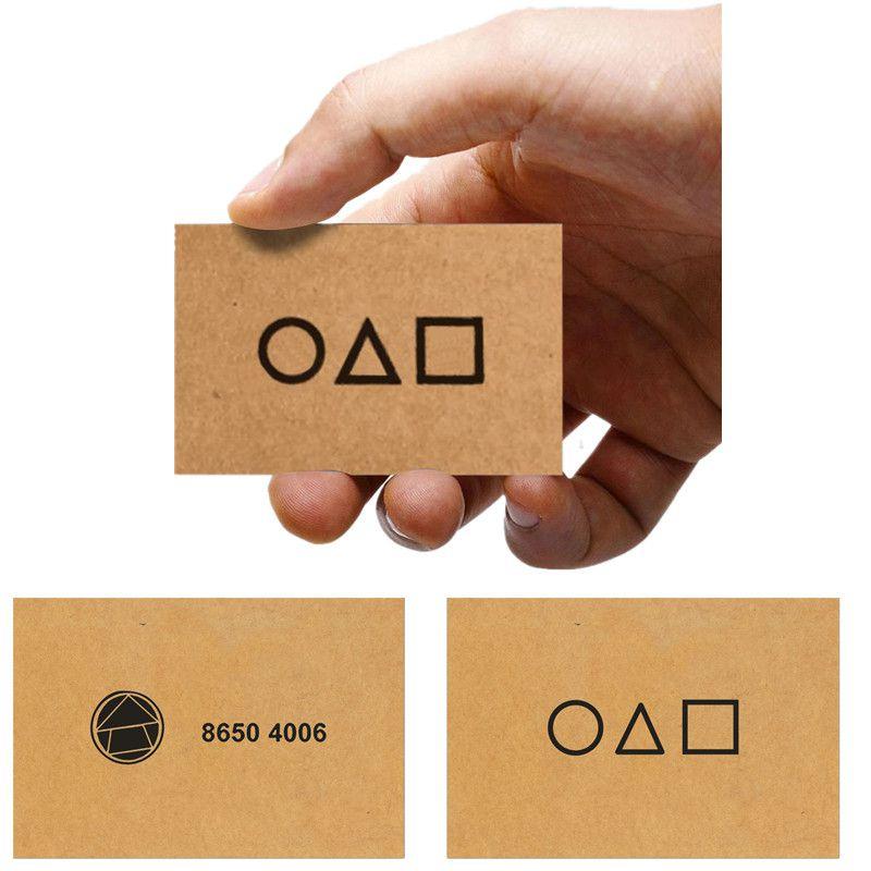 Pacote de Cartões de Visita Convite Místico Jogo da Lula Com Ícones Quadrado Triângulo Círculo