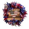 Wooden 4th of July Door Sign for Front Door, Red White Blue Patriotic Hanging Wreath for Independence Day, 250th Anniversary, Home Porch Wall Indoor